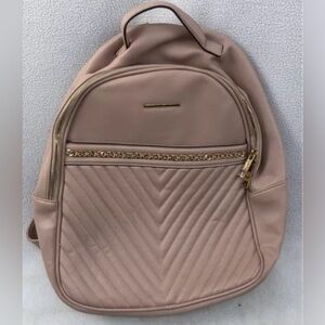 ALDO PINK LEATHER BACKPACK WITH GOLD ACCENTS